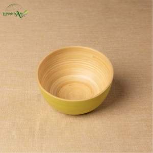 Ensemble de bols en bambou tissé à la main avec grain naturel et accent de couleur classique, écologique, pour les fêtes - Product Image 5