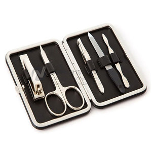 Ensemble de rasage et d'entretien des ongles de luxe 9 pièces en acier inoxydable 7 en 1, kit de soin pour homme avec logo personnalisé, portable et professionnel - Product Image 2