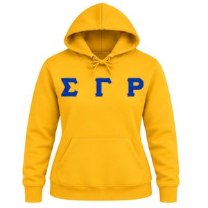 Sudadera con Capucha Dorada Sigma Gamma Rho para Mujer, Sudadera con Letras Griegas, Sudadera de Forro Polar, Informal, Personalizada, para Hermandad Universitaria - Product Image 1