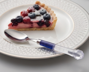 Stainless Steel Flatware Set With Acrylic Handles Blue Trim Modern Design Dishwasher Safe Knife Fork Spoons <b>Travel</b> <b>Cutlery</b> - Product Image 5