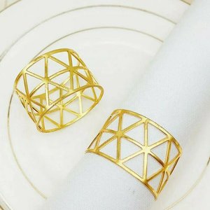 Nouveauté : porte-serviettes ronds en métal pour mariage, événement, dîner, décoration de table, or et argent - Product Image 3