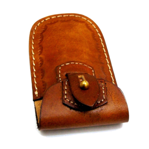 Handmade Leather Pouch Folding Knife Wooden Handle Stainless Steel Blade Leather Carry Pouch Outdoor Pocket Utility Collection - Product Image 4