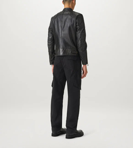 Veste en cuir véritable de vachette de haute qualité pour hommes, avec capuche et fermeture éclair, design personnalisé, meilleur prix, fabrication pure, vente en gros OEM - Product Image 4