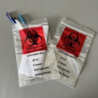 Sacs de sécurité en plastique LDPE à fermeture éclair pour échantillons biohazard, impression hélio, structures à 3/4 parois pour préservatifs, perfusion et masques chirurgicaux