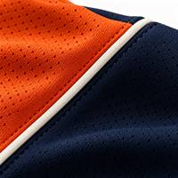 Ensemble uniforme de baseball pour homme, bleu marine et orange, maillot à manches courtes et pantalon assorti, anti-humidité, athlétique, 100 % polyester