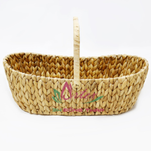 Woven Picnic <b>Basket</b> Natural Water Hyacinth With Handles - Product Image 1