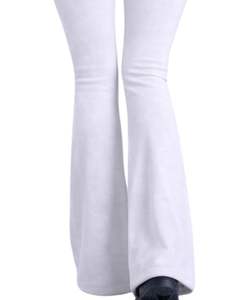 Conjunto de yoga de dos piezas para mujer, color blanco, top corto con cremallera y pantalones acampanados de cintura alta, ropa deportiva elástica para gimnasio, fabricante personalizado OEM - Product Image 5