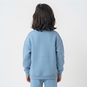 Heavyweight Custom Unisex Kids Oversized Hoodie <b>Half</b> <b>Zip</b> Cotton Fleece <b>Sweatshirt</b> Drop Shoulder Long Sleeve Leisure Wear - Product Image 2