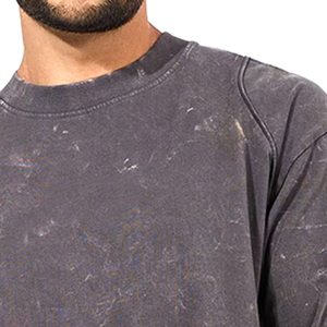 Camisetas de Hombre Casuales de Algodón Tejido de Alta Calidad con Cuello Redondo, Transpirables y de Secado Rápido, Estilo Oversize, Lavado Ácido, Venta al por Mayor, Novedad 2026 - Product Image 4
