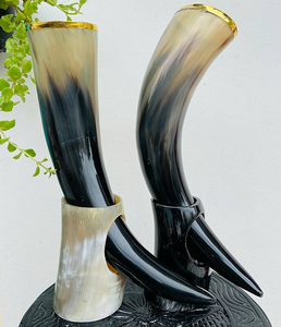 Corne à boire 100% en buffle, cadeaux d'affaires, qualité excellente, corne de buffle style Viking, finition polie, pour fêtes et occasions - Product Image 1