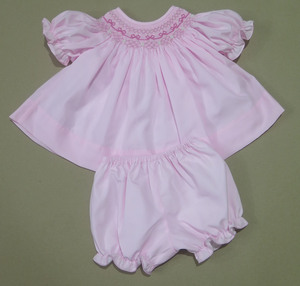 Collection Bébé et Tout-Petit Rose Nœud Papillon Style Doux, Respirante, Écologique, Smocked, Polyester/Coton - Product Image 3