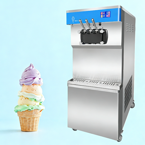 Modèle de nourriture artificielle en forme de cornet de glace à <span class=keywords><strong>la</strong></span> <span class=keywords><strong>vanille</strong></span>, plusieurs cornets de gaufres de tailles différentes, glace <span class=keywords><strong>molle</strong></span> avec support - Product Image 1