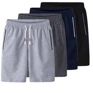 Fashion Men's High Quality Polyester Canvas Bermuda Shorts Solid Color Elastic Waist Casual Breathable Quick Dry Pockets - Product Image 1