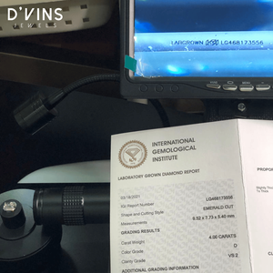เพชร D'vins Jewels CVD Lab Grown ขนาด 1 กะรัต 1.5 กะรัต 2 กะรัต 3 กะรัต 4 กะรัต 5 กะรัต ทรงเหลี่ยมมรกต - Product Image 3