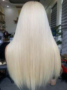 Extensions de cheveux vierges 100% humaines vietnamiennes, non traitées, en forme de dôme, douces, soyeuses, lisses, ondulées, blondes, super double trame, fabriquées à la machine - Product Image 1