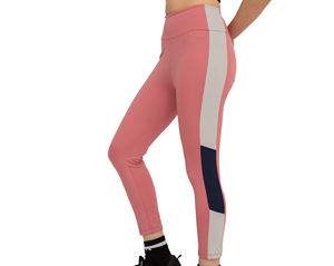 Leggings de yoga sans couture pour femmes avec logo personnalisé, couleur rose, effet color-block, respirants et extensibles, pour la gym et le style streetwear - Product Image 3