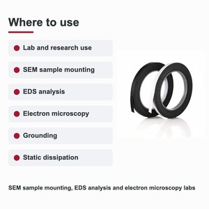TECHINSTRO Carbon Conductive <b>Tape</b> 8 mm x 20 m Double Sided Adhesive for SEM Sample Mounting EDS and Lab Use CT-008 - Product Image 3