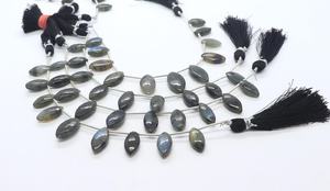 Flashy Labradorite Smooth Marquise Cut Side Drill Gemstone <b>Beads</b> 7x14-8x16MM Natural Labradorite Fancy Shape <b>Beads</b> 5Inch Jewelry - Product Image 4