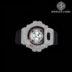Montre de luxe en silicone noir de qualité supérieure avec cadran serti de diamants, cadran serti de diamants avec mouvement automatique de qualité supérieure à bon prix - Product Image 3