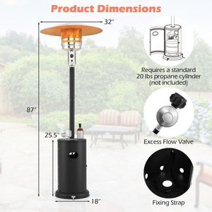 Riscaldatore da Patio a Propano da 50000 BTU con Elegante Design a Tavolo Rotondo - Product Image 4