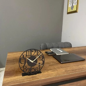 Minimal Black Wooden Base <b>Table</b> <b>Clock</b> Suitable For Office Cabins Home Bedrooms And Desk Decor Wholesale From India - Product Image 2