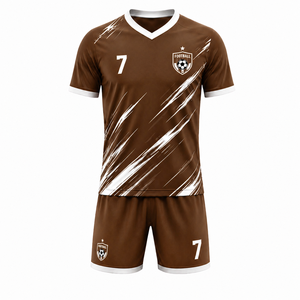 Conjunto de Uniforme de Fútbol al por Mayor para Equipos, Camiseta y Pantalones Cortos de Fútbol Personalizados con Tela de Control de Humedad para Clubes y Escuelas - Product Image 3