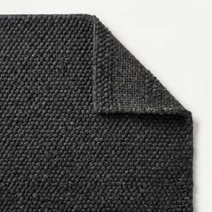 Tapis artisanal tissé à la main en laine avec bordure en boucle, antidérapant, adapté aux animaux domestiques, style scandinave, couleur unie, poils moyens, pour usage domestique - Product Image 5