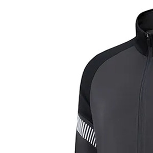 Survêtement noir pour homme avec veste zippée intégrale, manches rayées et pantalon assorti, séchage rapide, design sportif, idéal pour l'automne - Product Image 4