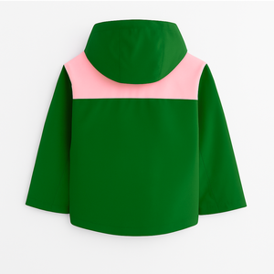 Alfa |   Kapa |   Chaqueta Cortavientos para Mujer Alpha Sorority, Verde y Rosa, con Capucha, Estilo Universitario, Plegable - Product Image 2