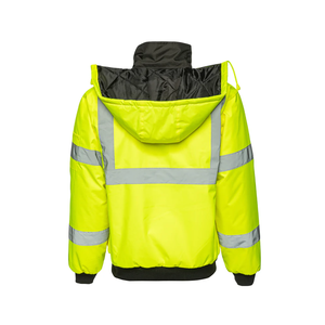 Pull de travail haute visibilité respirant sans coutures pour homme, veste de sécurité réfléchissante orange à manches longues en polyamide personnalisable - Product Image 2