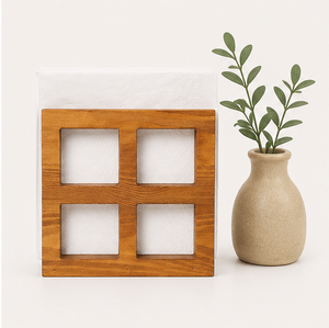 Porta Servilletas de Madera Maciza Ecológico al por Mayor, Soporte Moderno para Servilletas con Diseño Geométrico Recortado para Decoración de Mesa en Restaurantes y Hoteles - Product Image 3