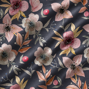 Seda Digital Premium Majestic Bloom, Diseño de Peonía de la Dinastía de Medianoche, Seda Botánica Premium con Estampado Digital, Floral Vintage, 100% Seda Cruda - Product Image 3