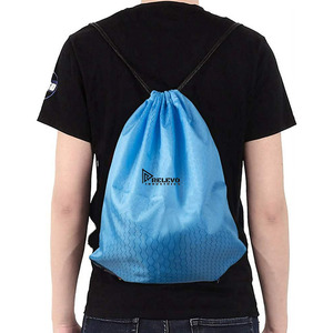 Relevo Custom <b>Drawstring</b> <b>Backpack</b> Blue PP Material Sports Bag Gym Travel Use - Product Image 6