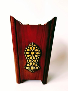 Brûleur à Bakhoor en bois moderne, design élégant en bois poli pour la décoration de la maison et du bureau, porte-encens aromatique, motifs arabes élégants - Product Image 6