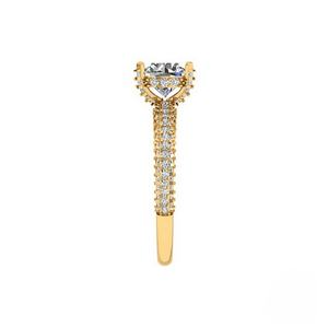 Sparkling Moissanite and Lab Grown Diamond Cross <b>Ring</b> Rose Gold Finish Stylish Jewelry Accessory - Product Image 1