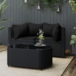 Conjunto de Muebles de Jardín Negros para Patio, Colección de Muebles de Exterior - Product Image 1