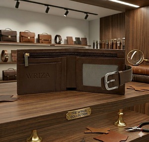 Cartera de Cuero Genuino para Hombre Wriza Premium, Elegante y Duradera, con Cierre Seguro, Hecha a Mano en India - Product Image 5