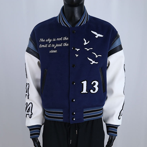 Chaqueta Varsity de Estilo Vintage con Parche Bordado, Lana Suave, Color Personalizado, Mangas de Cuero Premium, Chaqueta Letterman - Product Image 1