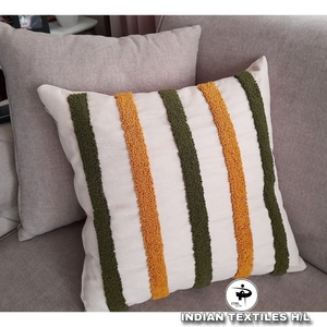 High Quality Tufted Cotton Cushion <b>Cover</b> Embroidered Woven Techniques for Home Living Room <b>Sofa</b> Bed Waist Pillow Hotels By ITHL - Product Image 1