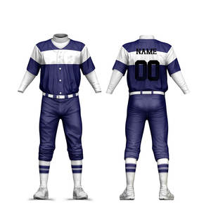 Custom Baseball Uniform Set Men's 100% Polyester Breathable Short Sleeve Jersey Pants Sublimated Print All Seasons - Product Image 1