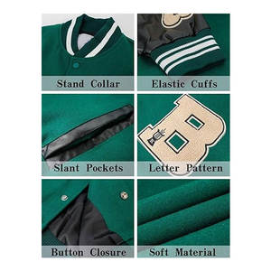 Chaqueta de Motocicleta para Hombre, Chaqueta de Béisbol Estilo Universitario Blackair, Abrigos Vintage para Mujer, Ropa Casual de Calle, Chaquetas de Moda con Mezcla de Cuero - Product Image 6