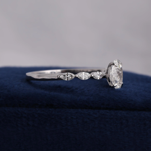 Women's Oval Cut Diamond Engagement Ring White Gold Prong Setting Classic Style - Product Image 4