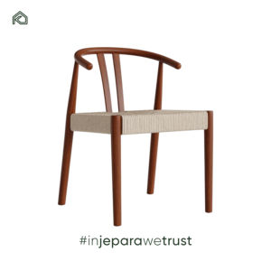 Chaise de salle à manger moderne en teck massif Sungkai avec accoudoirs courbes, style scandinave nordique, écologique, durable, pour extérieur et appartement - Product Image 5