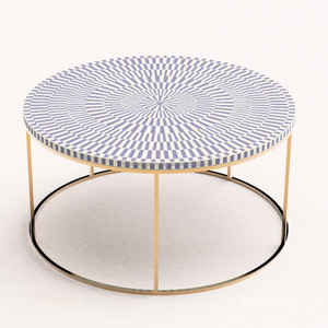 Table basse indienne de qualité supérieure en incrustation d'os faite à la main pour salon et hôtel PAR Royal Decore Mart - Product Image 1