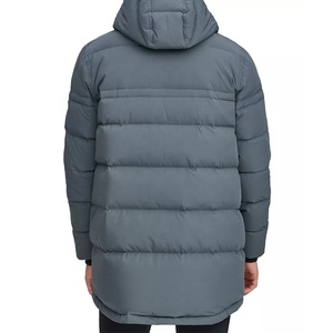 Veste parka pour homme, longue, avec fermeture éclair diagonale, élégante, à capuche, chaude, avec plusieurs poches - Product Image 2