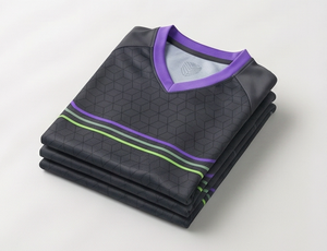 Conjunto de Camiseta de Fútbol para Hombre, Cuello en V, Manga Corta, Gris Oscuro, Morado, Verde, Geométrico, Absorbe la Humedad, Poliéster, Ajuste Atlético, Todas las Temporadas - Product Image 4