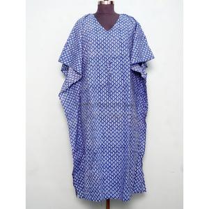 Nuevo Vestido Kaftan de Algodón para Mujer Talla Grande, Elegante Vestido de Playa con Estampado Vintage, Manga Corta y Holgado para Verano - Product Image 1