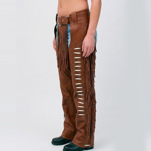 Suede Leather Made <b>Chaps</b> Stylish Fringes Design Multi Pockets Custom Made Adult Size Horse <b>Riding</b> <b>Chaps</b> - Product Image 2