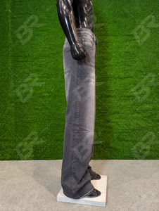 Jean large délavé bleu vintage pour femme, taille haute, décontracté, en denim, idéal pour le printemps - Product Image 5