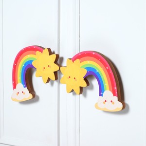 Nuevo Tirador de Puerta de Madera de Acacia para Niños, Tiradores de Armario y Cómoda con Diseño de Arcoíris y Sol, Tiradores de Muebles de Madera Duraderos de Alta Calidad - Product Image 2